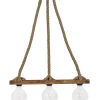Ράγα μοντέρνο φωτιστικό Ε/27 RAGA 3L ROPE WOOD