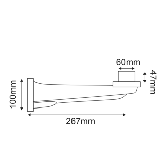 Εξαρτήματα ΒΑΣΗ ΤΟΙΧΟΥ ΜΠΑΛΑΣ 26,7CM                    Φ30,Φ40