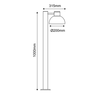 Κολωνάκια ΜΑΥΡΟ ΦΩΤΙΣΤΙΚΟ BERO 1XE27 MAX.10W LED IP44 ΜΕ ΚΟΛΩΝΑ & ΟΠΑΛ PC ΚΑΛΥΜΜΑ