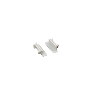 Προφίλ Αλουμινίου κι Εξαρτήματα SET OF WHITE PLASTIC END CAPS FOR P119, 1PC WITH HOLE & 1PC WITHOUT HOLE