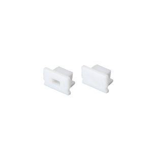 Προφίλ Αλουμινίου κι Εξαρτήματα SET OF WHITE PLASTIC END CAPS FOR P127 1PC WITH HOLE & 1PC WITHOUT HOLE