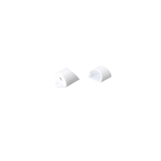 Προφίλ Αλουμινίου κι Εξαρτήματα SET OF WHITE PLASTIC END CAPS FOR P163, 2PCS WITH HOLE