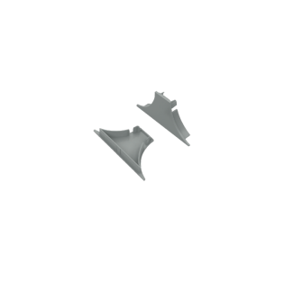 Προφίλ Αλουμινίου κι Εξαρτήματα SET OF SILVER PLASTIC END CAPS FOR PROFILE P620 – SET 2PCS WITHOUT HOLES