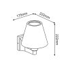 E27 WALL LUMINAIRE 230V AC DARK GREY IP65 MAX.15W LED LAMP - Image 2