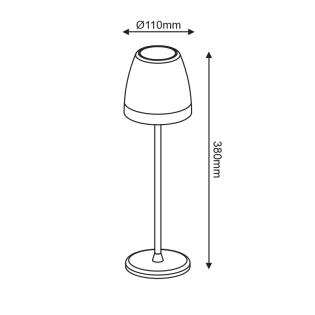 Επιτραπέζια κι Επιδαπέδια LED SMD TABLE BATTERY LUMINAIRE 2W 150LM 38° 3.000K DARK GREY CRI80 IP54