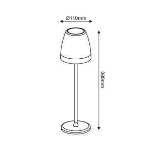 Επιτραπέζια κι Επιδαπέδια LED SMD TABLE BATTERY LUMINAIRE 2W 150LM 38° 3.000K MATT WHITE CRI80 IP54
