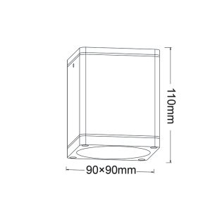 Οροφής GU10  SQUARE CEILING LUMINAIRE 230V AC GOLDEN BLACK IP65 GU10 MAX.35W