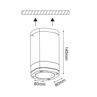 Οροφής GU10 CEILING LUMINAIRE 230V AC DARK GREY IP54 MAX.35W
