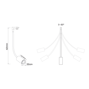 Επαγγελματικός Φωτισμός BLACK LED TRACK LIGHT 10W 4000K 4WIRES 24° 900LM 230V Ra80