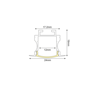 Προφίλ Αλουμινίου κι Εξαρτήματα BROOK ALUMINUM PROFILE P116 WITH OPAL PC DIFFUSER 2m/pc
