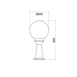 Κολωνάκια PLASTIC FLOOR GARDEN BLACK LUMINAIRE 41CM Φ200 E27 IP44