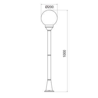 Κολωνάκια PLASTIC FLOOR GARDEN BLACK LUMINAIRE 100CM Φ200 E27 IP44