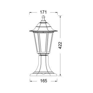 Κολωνάκια 6S PLASTIC FLOOR GARDEN BLACK LUMINAIRE 41CM E27 IP44
