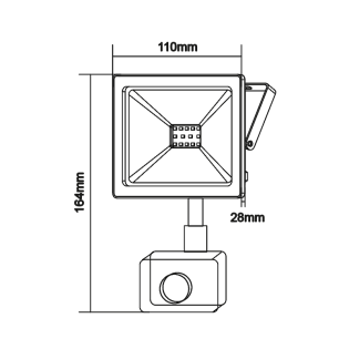 Επαγγελματικός Φωτισμός WHITE SENSOR LED SMD FLOOD LUMINAIRE IP66 20W 3000K 1600Lm 230V RA80