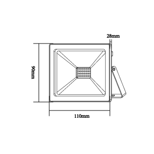 Επαγγελματικός Φωτισμός BLACK LED SMD FLOOD LUMINAIRE IP66 20W 3000K 1600Lm 230V RA80