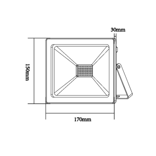 Επαγγελματικός Φωτισμός WHITE LED SMD FLOOD LUMINAIRE IP66 50W 3000K 4000Lm 230V RA80