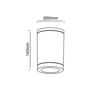 Προβολάκια GU10  ROUND CEILING LUMINAIRE 230V AC MATT WHITE IP65 GU10 MAX.7W
