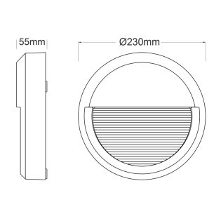 ΑΠΛΙΚΑ ΛΕΥΚΗ ΕΠΙΤΟΙΧΗ  PC 230V IP65 8W 3.000K 430LM
