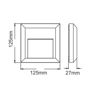 Επιτοίχια και Χωνευτά LED WALL SQUARE LUMINAIRE WHITE 230V AC IP65 2W 3000K 100LM RA80