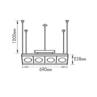 Επαγγελματικός Φωτισμός 4XAR111/12V/50W ΓΚΡΙ MET ΚΡΕΜΑ