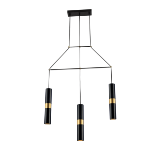 ΚΡΕΜΑΣΤΟ Φ/Σ 3XGU10 ΜΑΥΡΟ ΜΕΤΑΛΛΙΚΟ 66X8XH150CM DA VINCI