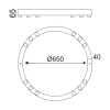 ΟΡΟΦΗΣ Φ/Σ LED 36W COB ΛΕΥΚΟ ΑΛΟΥΜΙΝΙΟ 3000K 3240LM D65ΧΗ6,5CM MAGNETO - Image 2