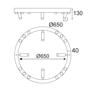 ΟΡΟΦΗΣ Φ/Σ LED 48W COB ΜΑΥΡΟ ΑΛΟΥΜΙΝΙΟ 3000K 4320LM D65ΧΗ6,5CM MAGNETO