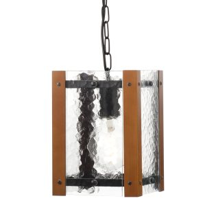 ΚΡΕΜΑΣΤΟ Φ/Σ 1ΧΕ27 ΜΕΤΑΛΛΟ+ΓΥΑΛΙ+ΞΥΛΟ 18Χ18ΧΗ80CM