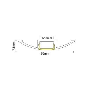 Προφίλ Αλουμινίου κι Εξαρτήματα 2WING ALUMINUM PROFILE WITH OPAL PC DIFFUSER 2m/pc