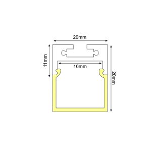 Προφίλ Αλουμινίου κι Εξαρτήματα PEND ALUMINUM PROFILE WITH OPAL PC DIFFUSER 2m/pc