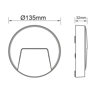 Επιτοίχια και Χωνευτά LED WALL ROUND LUMINAIRE RUST 230V AC IP65 3W 3000K 200LM RA80
