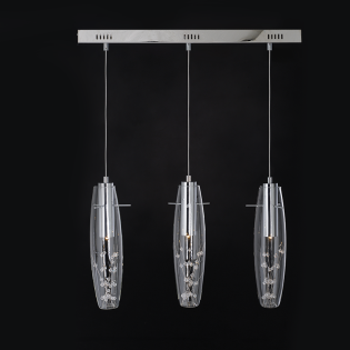 ΚΡΕΜΑΣΤΟ LED 3X3W 3000K ΓΥΑΛ+ΧΡΩΜ ΜΕΤΑΛ+ΚΡΥΣΤΑΛ 65Χ7ΧΗ100CM VANI