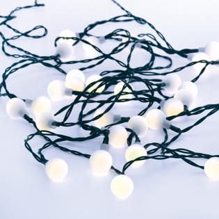 LED Λαμπάκια 30 CW SOLAR LEDS, ΓΑΛΑΚΤΕΡΑ ΜΠΑΛ. ΛΑΜΠ. ΣΕΙΡΑ, ΜΠΑΤ., ΦΒ ΠΑΝΕΛ, FLASH, ΜΑΥΡΟ ΚΑΛ., IP44, 4.35m+2m