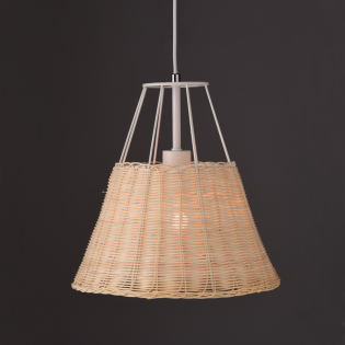 ΚΡΕΜΑΣΤΟ Φ/Σ 1ΧΕ27 ΡΑΤΑΝ+ΛΕΥΚΟ ΜΕΤΑΛΛΟ D30XH120CM ZORBAS