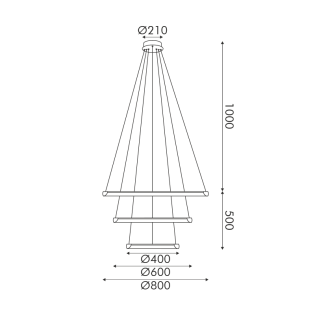 ΚΡΕΜΑΣΤΟ Φ/Σ LED 60W 4800LM CCT IP20 ΧΡΥΣΟ ΜΕΤΑΛΛΙΚΟ + ΑΚΡΥΛΙΚΟ