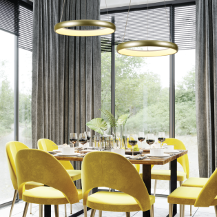 ΚΡΕΜΑΣΤΟ Φ/Σ LED 24W 1900LM CCT IP20 ΧΡΥΣΟ ΜΕΤΑΛΛΙΚΟ + ΑΚΡΥΛΙΚΟ