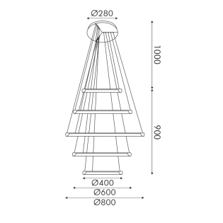 ΚΡΕΜΑΣΤΟ Φ/Σ LED 80W 6400LM CCT IP20 ΧΡΥΣΟ ΜΕΤΑΛΛΙΚΟ + ΑΚΡΥΛΙΚΟ