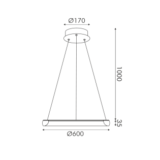 ΚΡΕΜΑΣΤΟ Φ/Σ LED 32W 2500LM CCT IP20  ΜΑΥΡΟ ΜΕΤΑΛΛΙΚΟ + ΑΚΡΥΛΙΚΟ