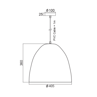 ΜΕΤΑΛΛΙΚΗ ΚΑΜΠΑΝΑ 1XE27 ΛΕΥΚΗ Φ40χΗ36cm OTHELLO
